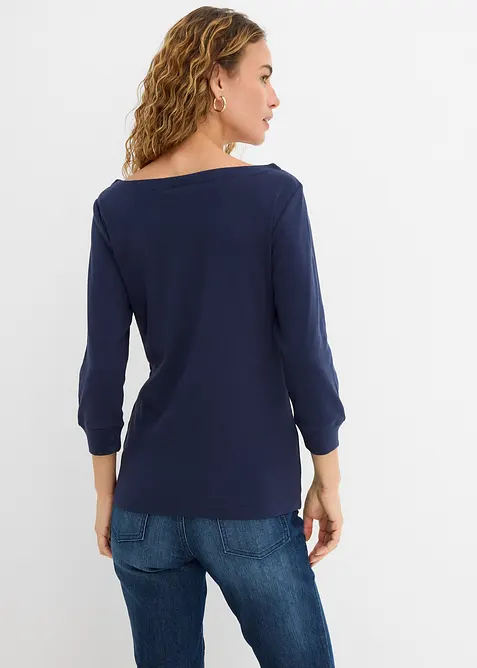 Langermet topp i 100% &oslash;kologisk bomull, bonprix