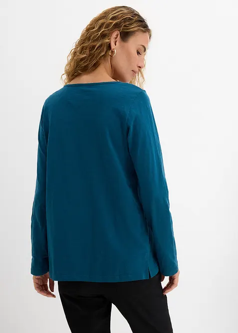 Topp i 100% &oslash;kologisk bomull med knappestolpe, bonprix