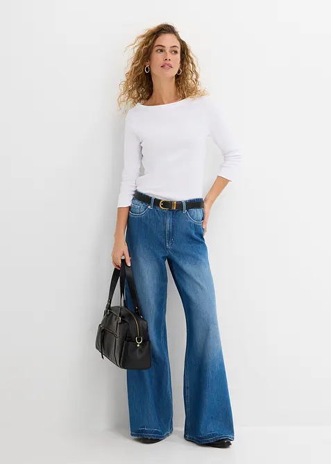 Langermet topp i 100% &oslash;kologisk bomull, bonprix