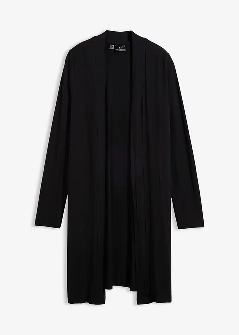 Lang trikotjakke i myk viskosemiks, bonprix