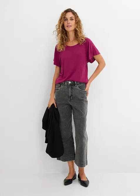 Topp i flammegarn med vingeermer, bonprix