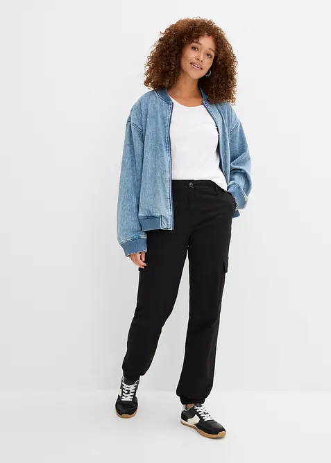 Cargobukse i bomull med stretch, bonprix