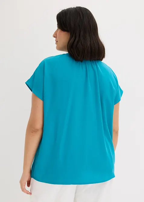 Kortermet bluse med skjult knappestolpe, bonprix