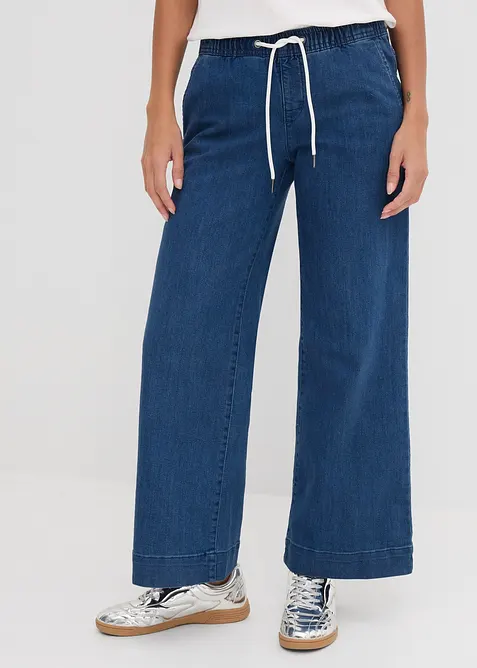 Wide Leg-jeans Mid Waist, Stretch, bonprix