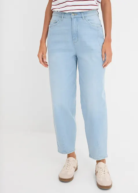 Barrel jeans, High Waist, &oslash;kologisk bomull, bonprix