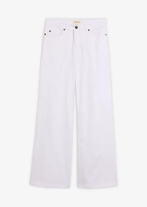 Wide Leg-jeans Mid Waist, Stretch, bonprix