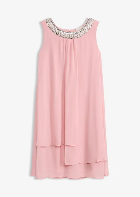 Chiffonkjole med strasspynt, bonprix