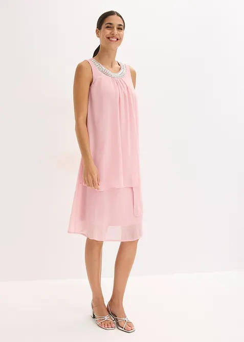 Chiffonkjole med strasspynt, bonprix
