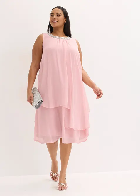 Chiffonkjole med strasspynt, bonprix