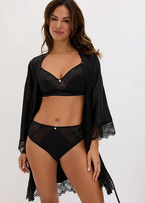 Truse med h&oslash;y midje og mesh, bonprix