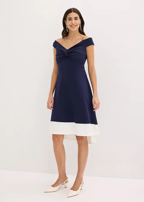 Carmen-kjole med knutedetalj, bonprix