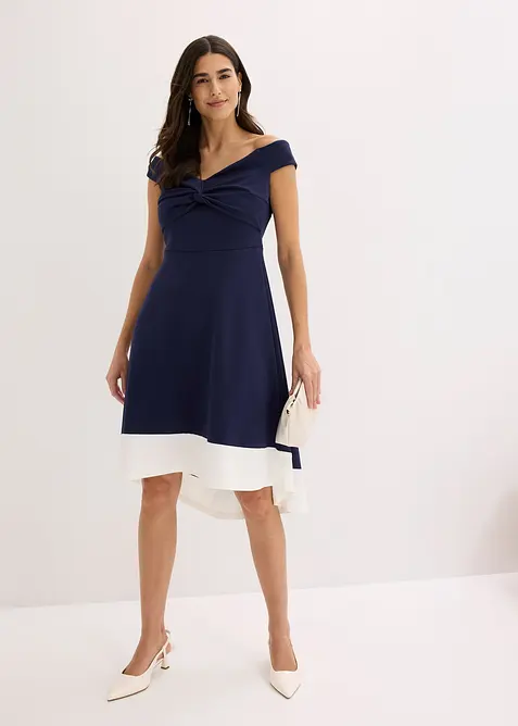 Carmen-kjole med knutedetalj, bonprix