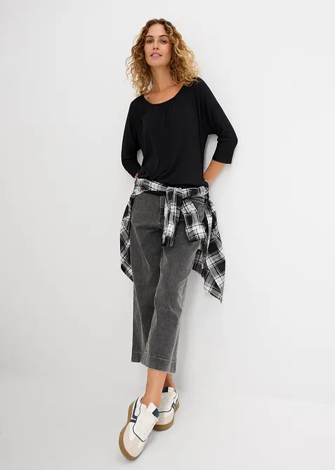 Oversized topp i viskosemiks, bonprix