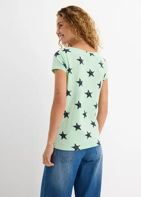 Topp med stjerneprint av 100% bomull, bonprix