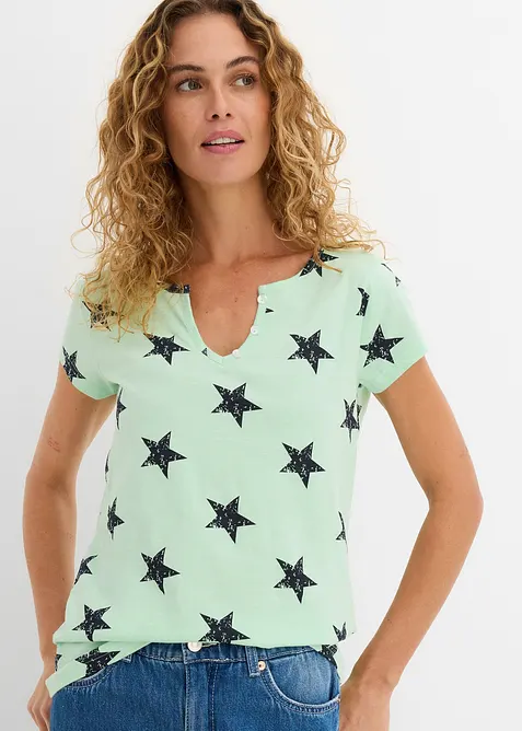Topp med stjerneprint av 100% bomull, bonprix