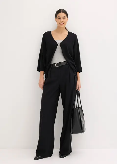 Finstrikket cardigan i 100% bomull, bonprix