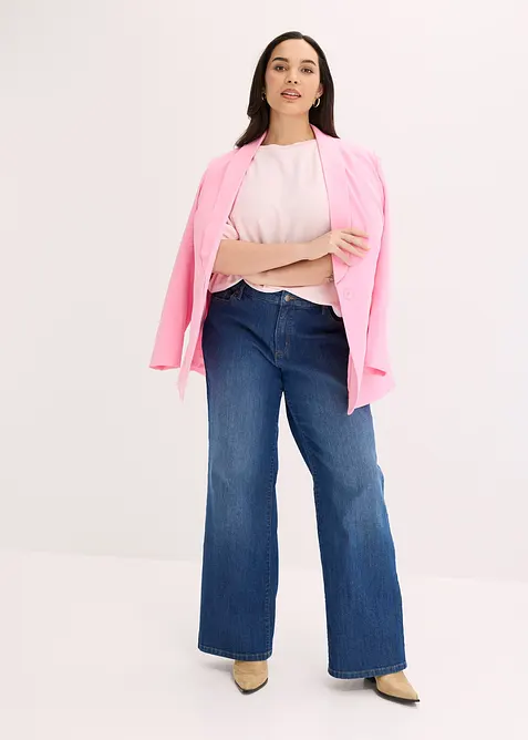 Finstrikket genser i bomullsmiks, bonprix