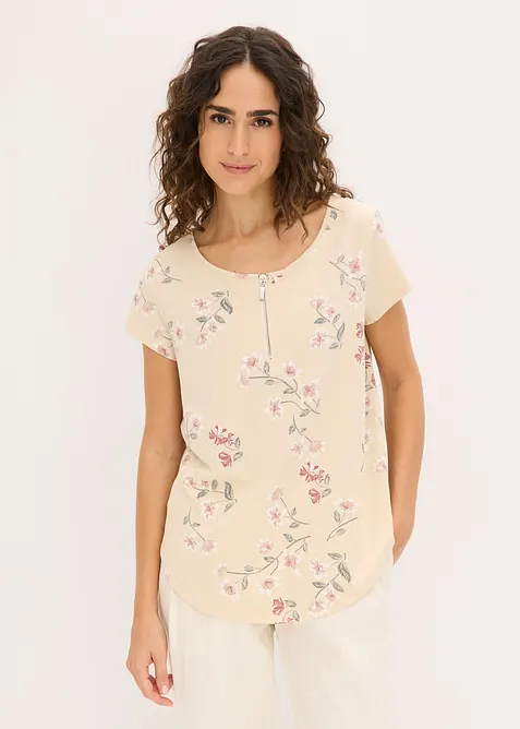 Oversized topp i bomullsmiks, bonprix