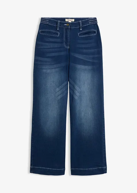 Wide Leg-jeans Mid Waist, komfortlinning, bonprix
