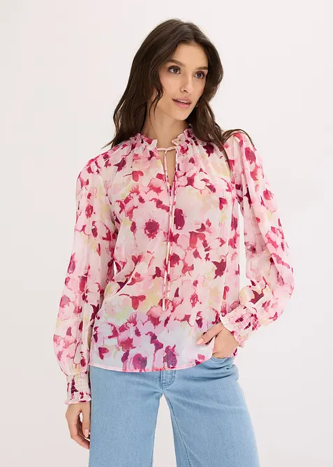M&oslash;nstret chiffonbluse, bonprix