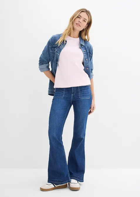 Topp i scuba-materiale og vid modell, bonprix