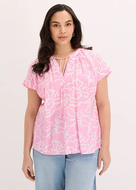 M&oslash;nstret, kortermet bluse, bonprix