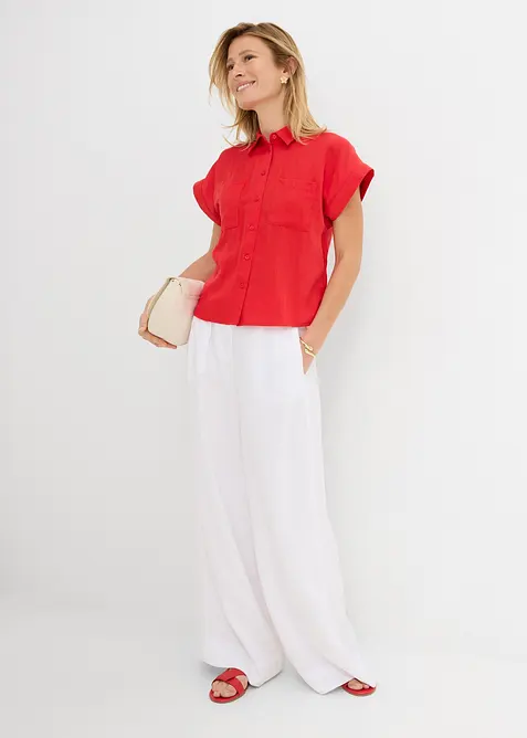 Kortermet bluse i lett materialmiks med lyocell, bonprix