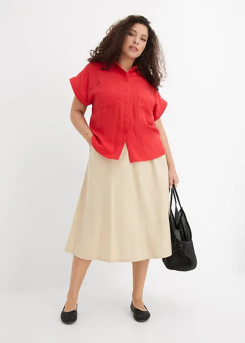 Kortermet bluse i lett materialmiks med lyocell, bonprix