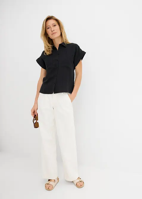 Kortermet bluse i lett materialmiks med lyocell, bonprix