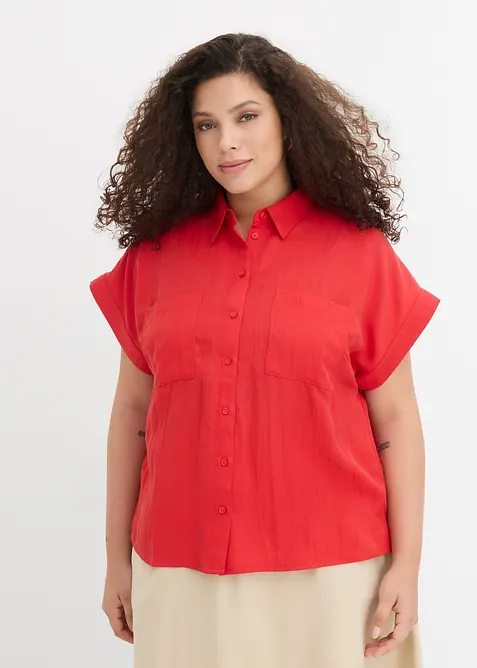 Kortermet bluse i lett materialmiks med lyocell, bonprix