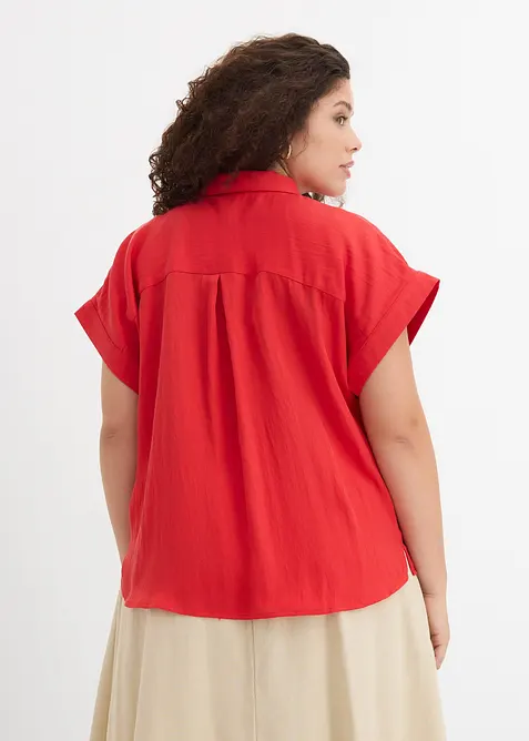 Kortermet bluse i lett materialmiks med lyocell, bonprix