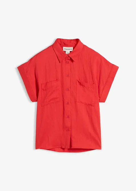 Kortermet bluse i lett materialmiks med lyocell, bonprix