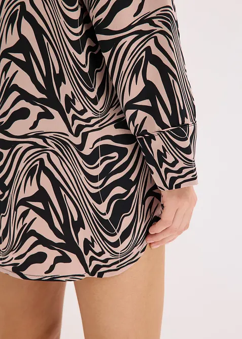 Vevd nattskjorte i sateng, bonprix