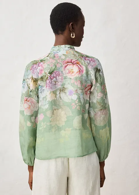 Tunikabluse i kj&oslash;lende ramie-materiale, bonprix