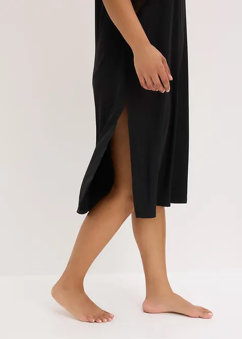 Neglisj&eacute; i sateng med nydelige blonder, bonprix