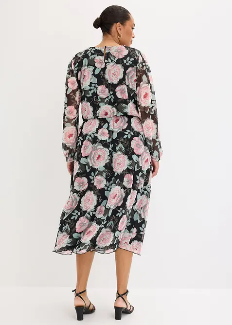 Midikjole i myk mesh, bonprix