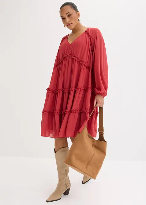 Tunikakjole i strukturert chiffon, bonprix