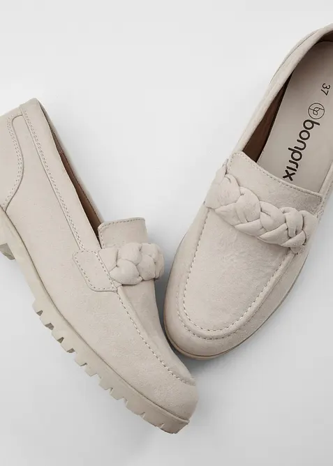 Chunky loafers med flettede detaljer, bonprix
