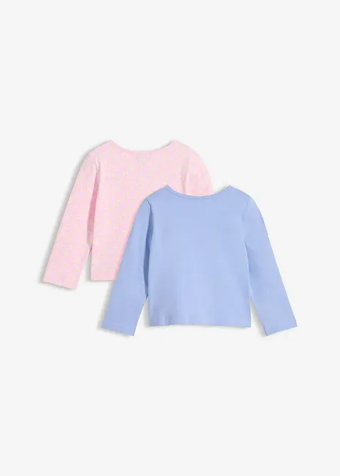 Langermet topp i 100% &oslash;kologisk bomull (2-pack), bonprix