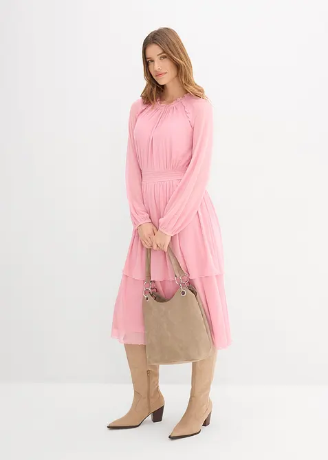 Jerseykjole i tynn mesh, bonprix