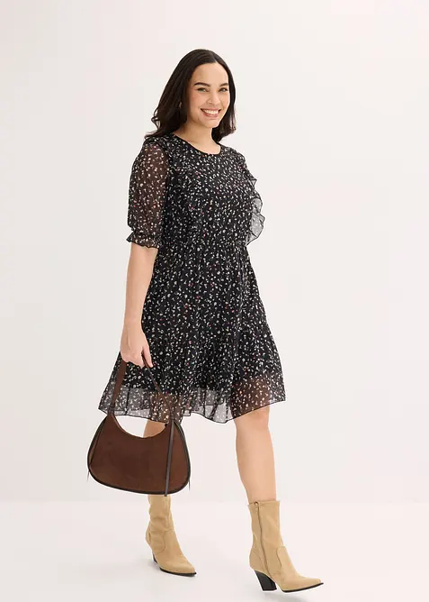 Jerseykjole i fin mesh, bonprix