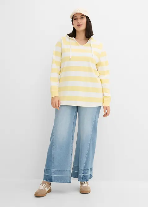 Hettegenser i lett, 100% bomull, bonprix