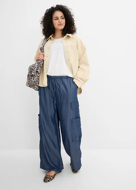 Vid pull on-bukse i lett lyocell, bonprix