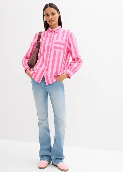 Skjortebluse i 100% &oslash;kologisk bomull, bonprix