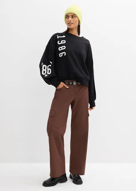 Oversized sweatshirt i 100% &oslash;kologisk bomull, bonprix