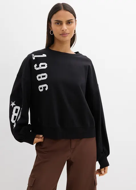 Oversized sweatshirt i 100% &oslash;kologisk bomull, bonprix