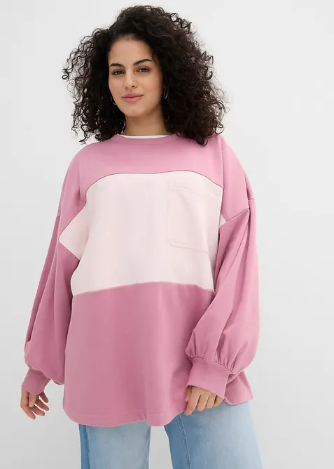 Oversized sweatshirt i 100% &oslash;kologisk bomull, bonprix