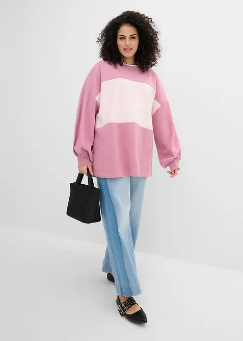 Oversized sweatshirt i 100% &oslash;kologisk bomull, bonprix