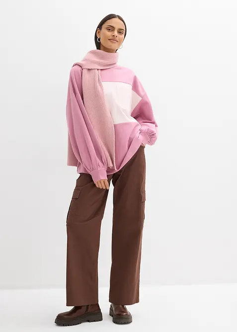 Oversized sweatshirt i 100% &oslash;kologisk bomull, bonprix