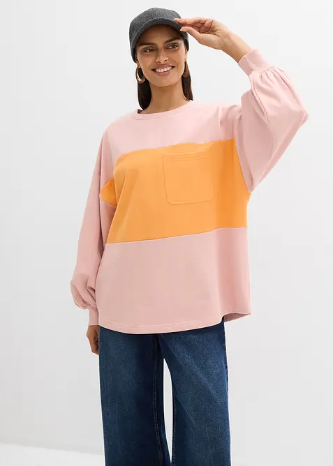 Oversized sweatshirt i 100% &oslash;kologisk bomull, bonprix